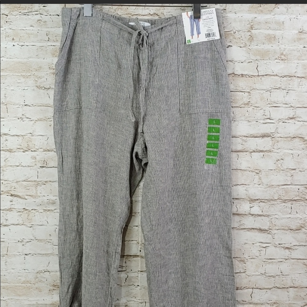 ELLEN TRACY LINEN PANTS NWT SZ LG
